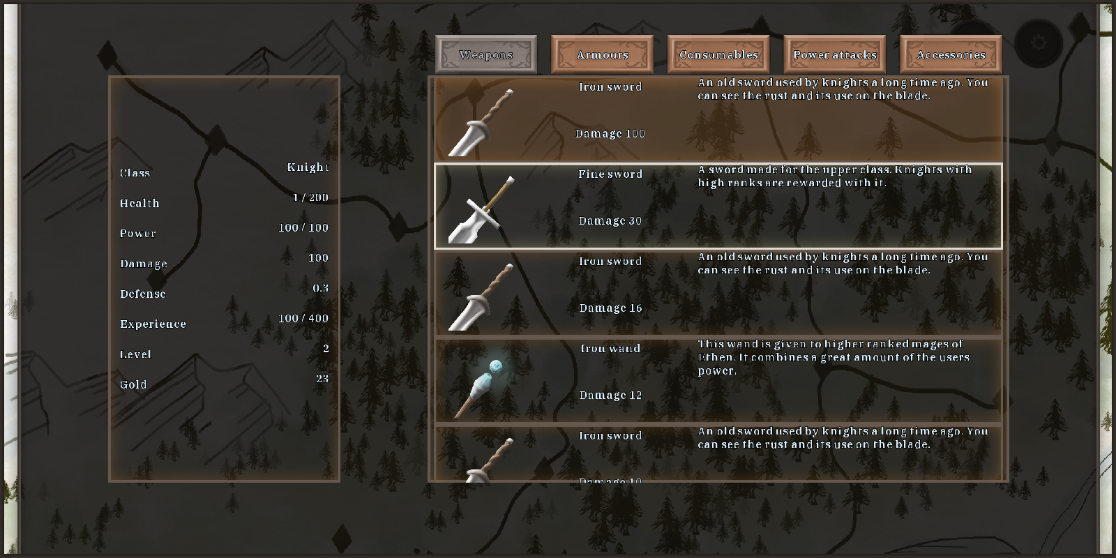 progress 15 - inventory weapons