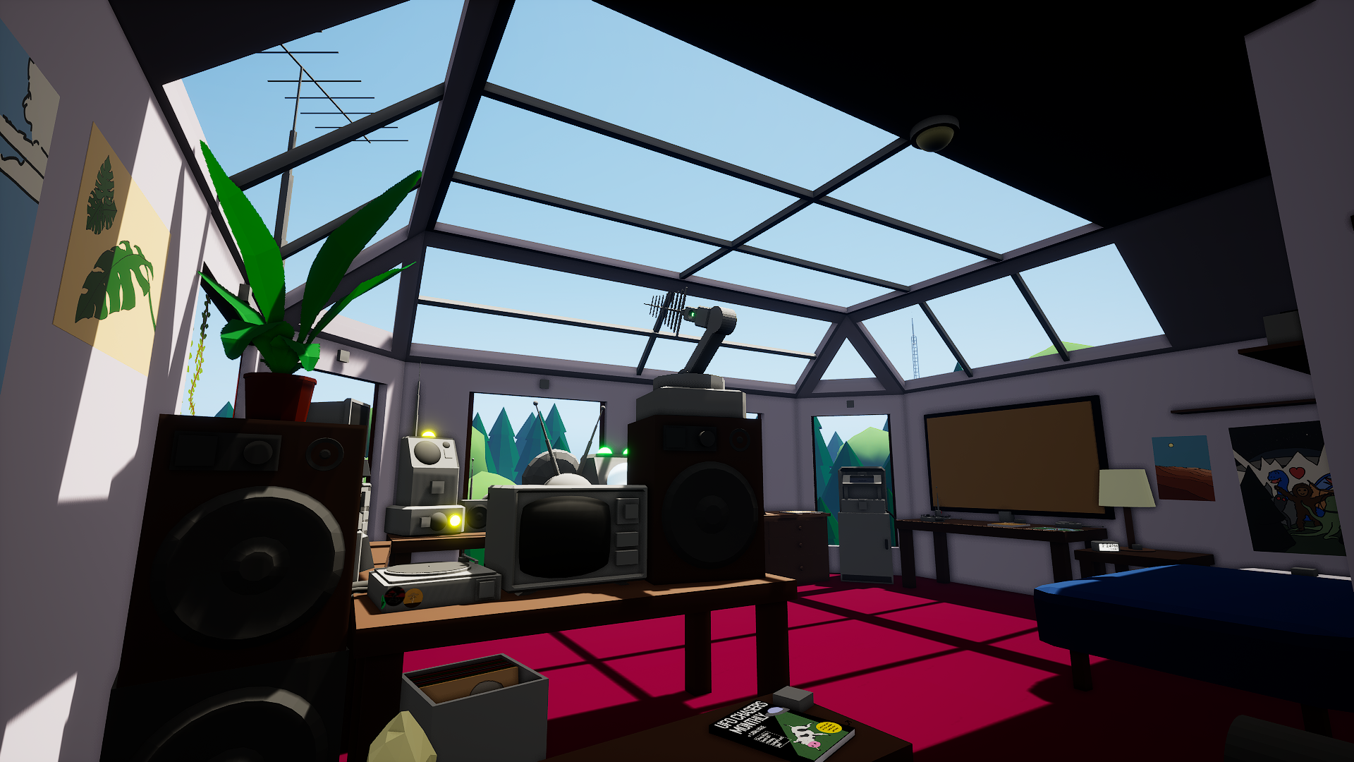 Screenshot from the back of the main cabin room