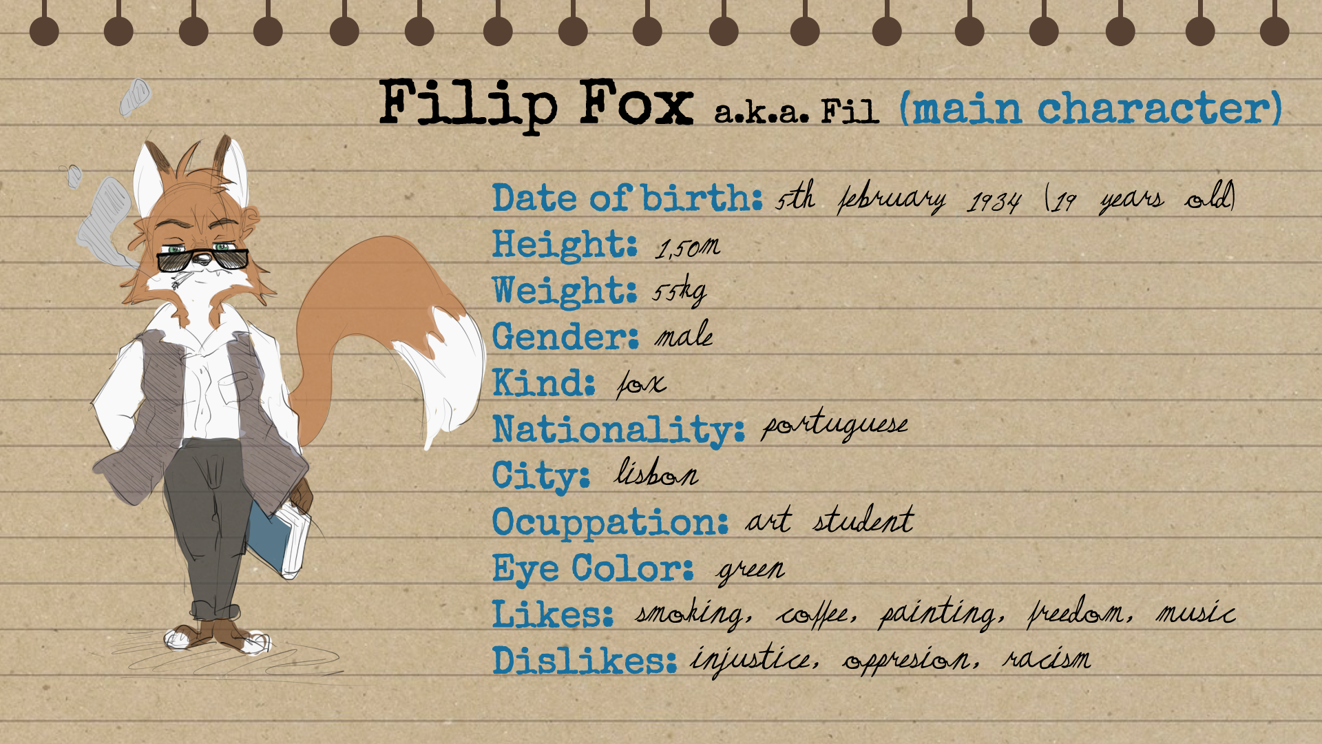 Character Sheet Fil Fox