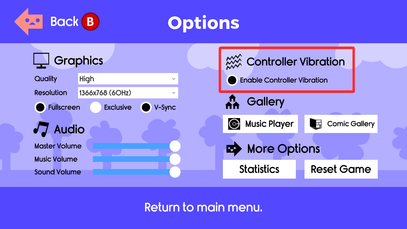 vibration settings