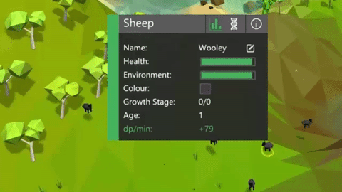 Editing a sheep's name.