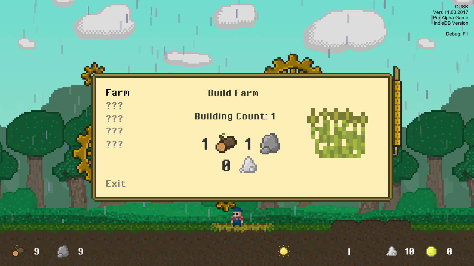 The first steps are building up your farm - but soon you'll get access to a wide variety of artillery