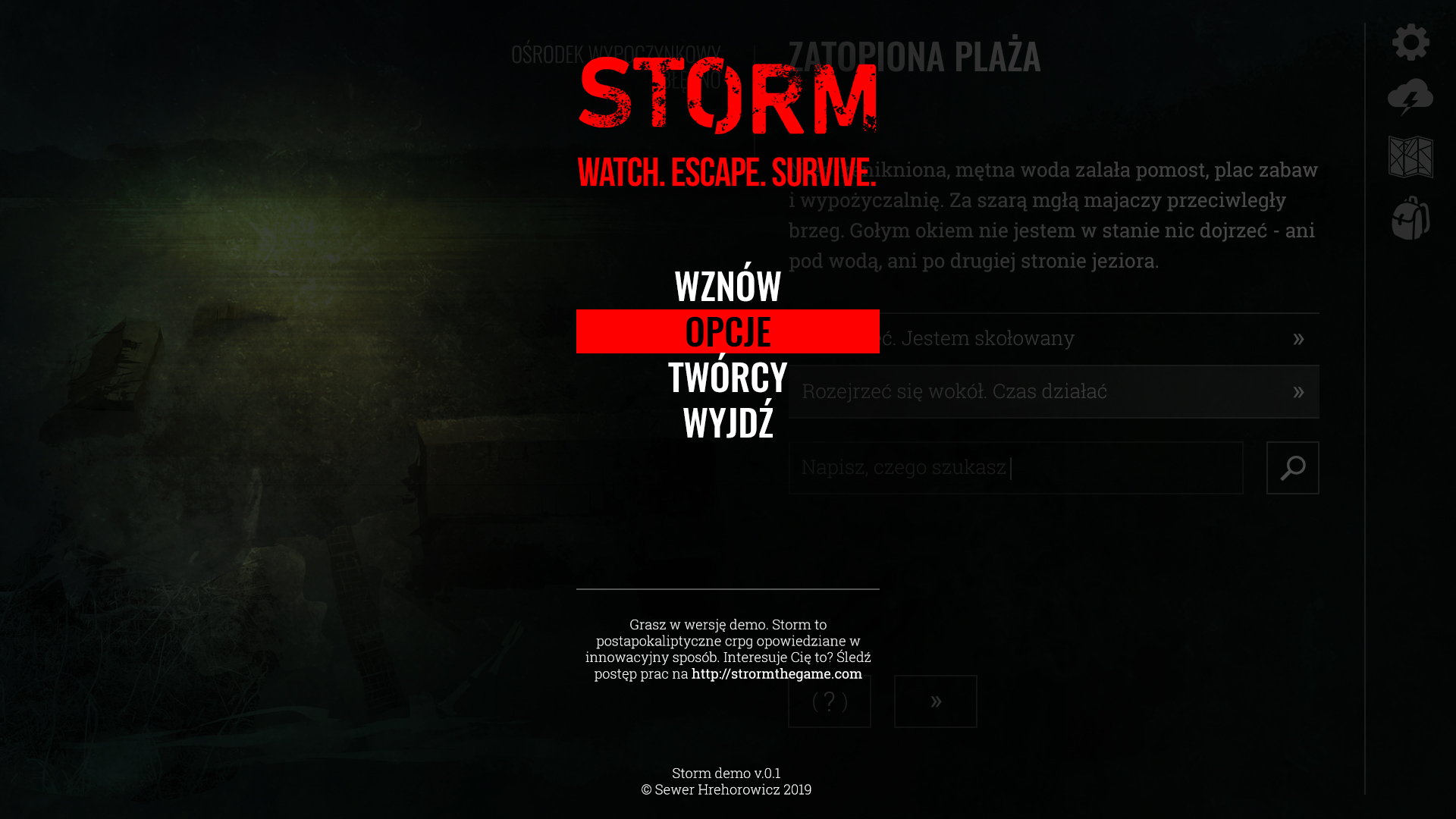 Main menu design