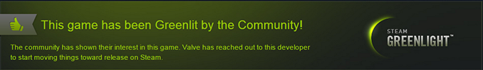 The game was greenlit within a week!