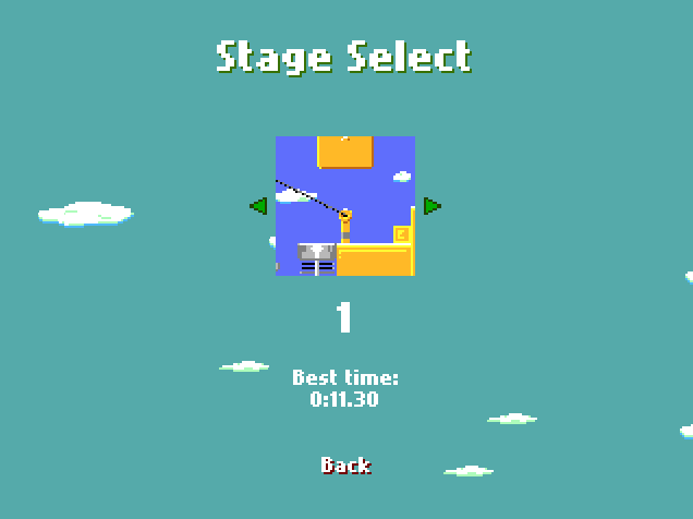 The stage select screen