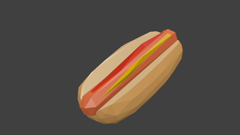Low poly hotdog