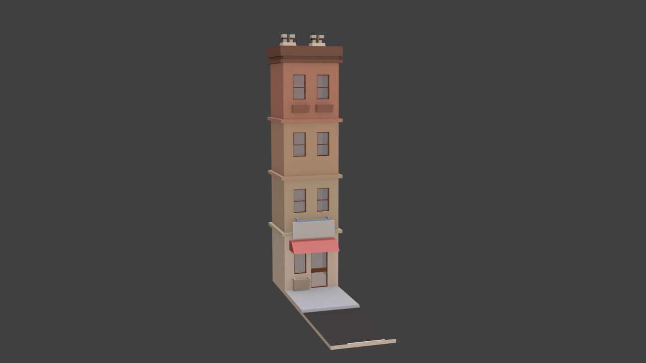 low poly buildings