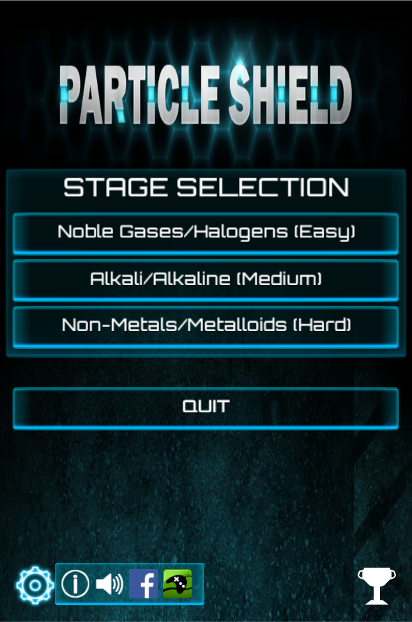 Main menu on mobile