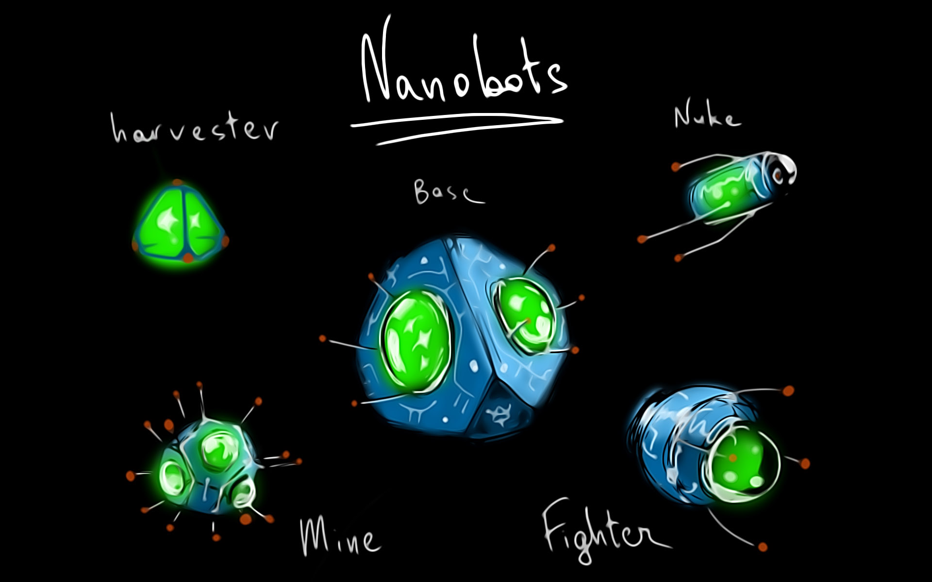 Nano-robotic lifeform sketch