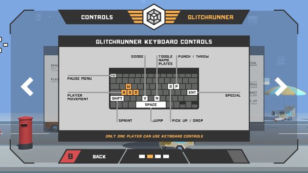 Glitchrunner keyboard controls