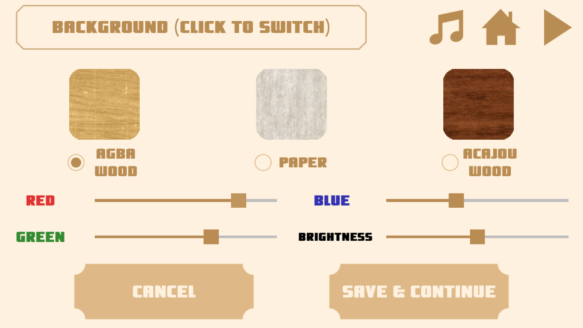 Background settings