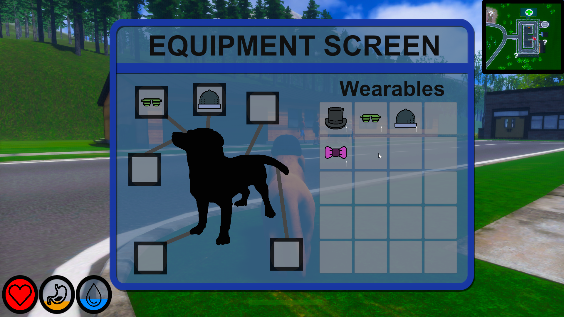 Lost Paws Equipment Screen