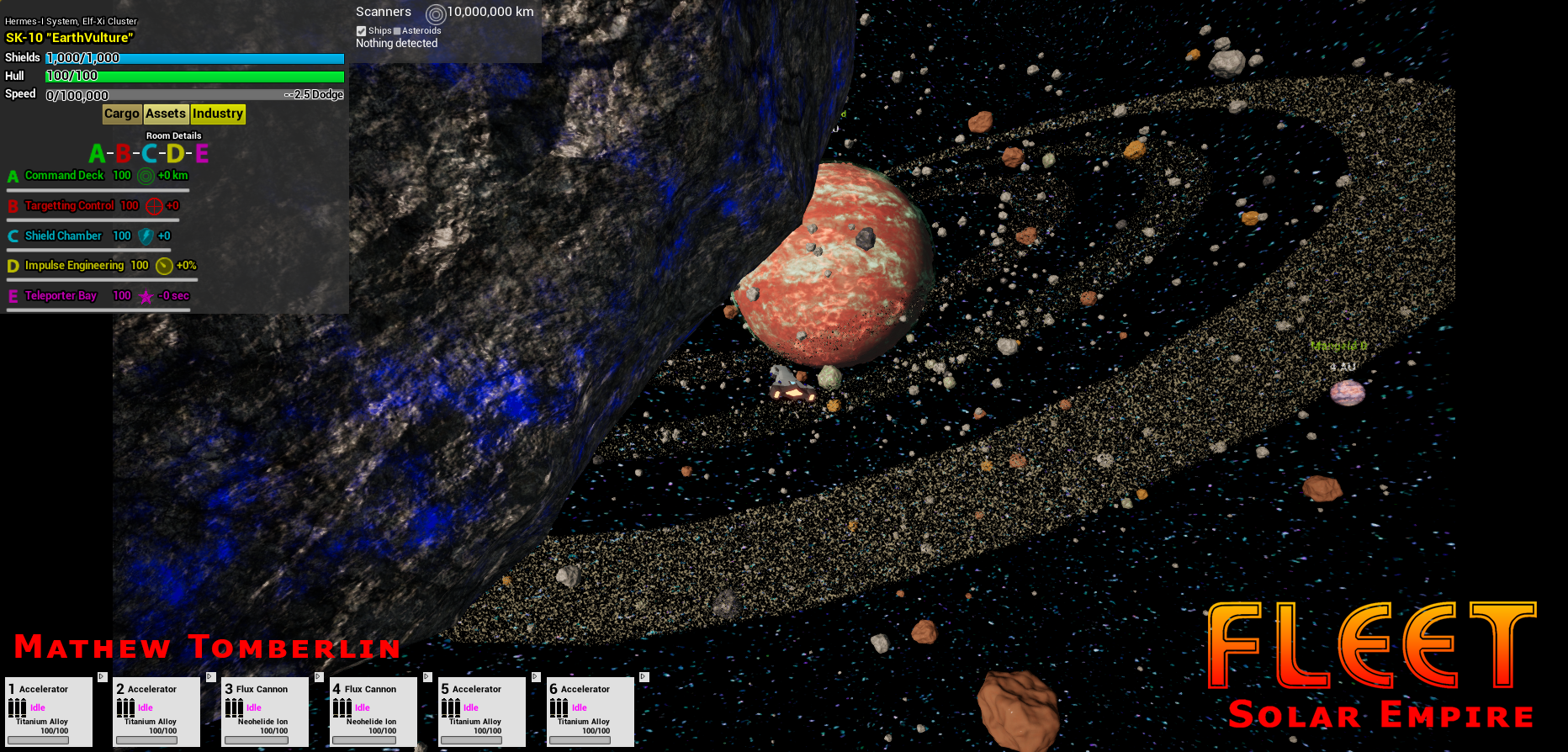 Star Knight near a C-Type asteroid orbitting a planet