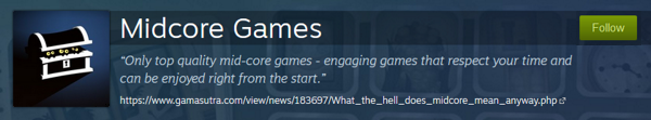Midcore Games curator on Steam