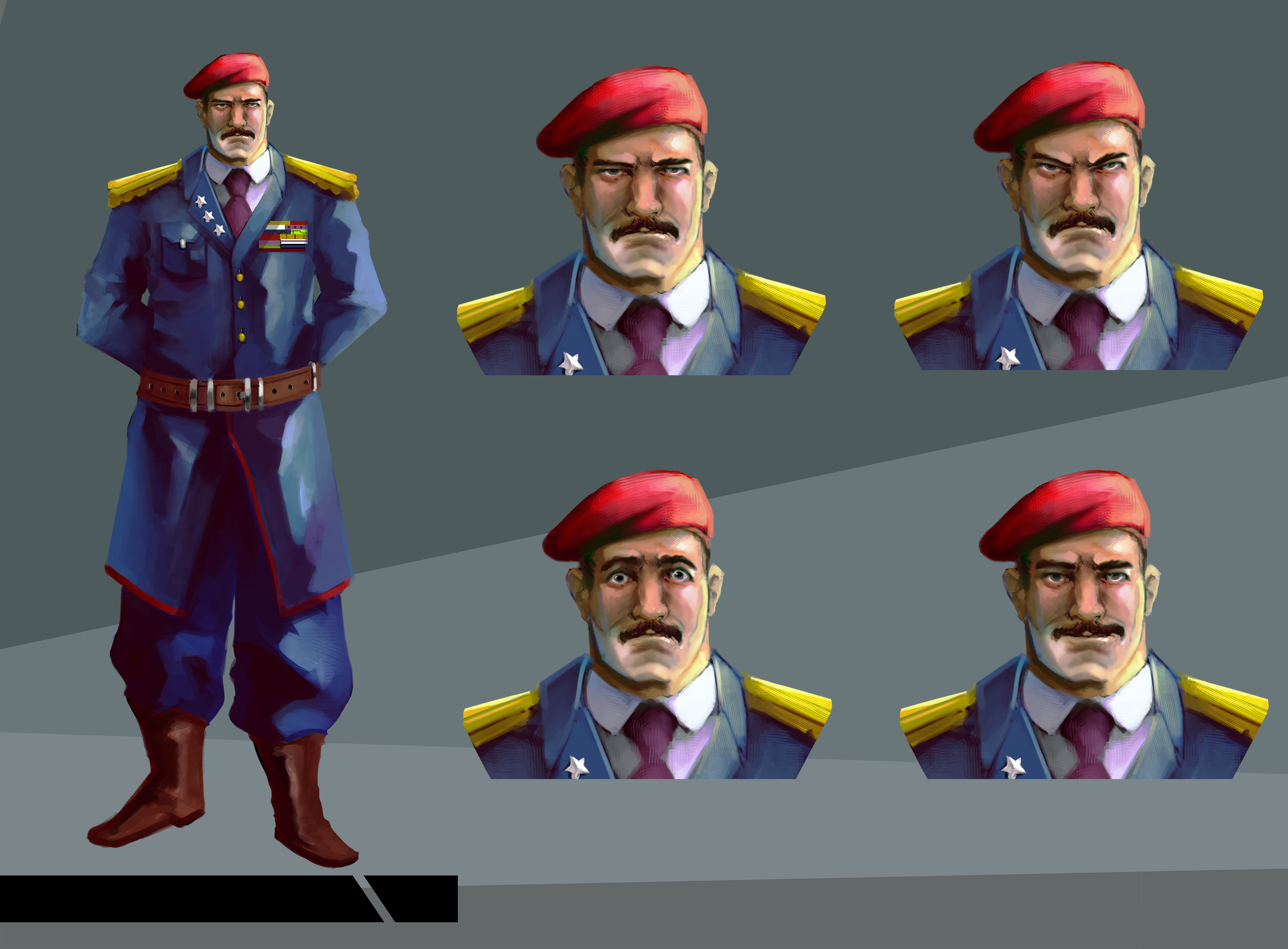 Then general with his 4 expressions.