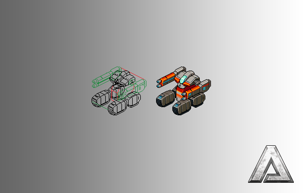 pixelart mechs tracks tank concept