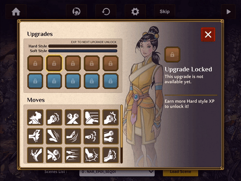 The skill unlock screen in Shuyan.