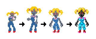 Robot girl enemy evolution since the first prototypes until now