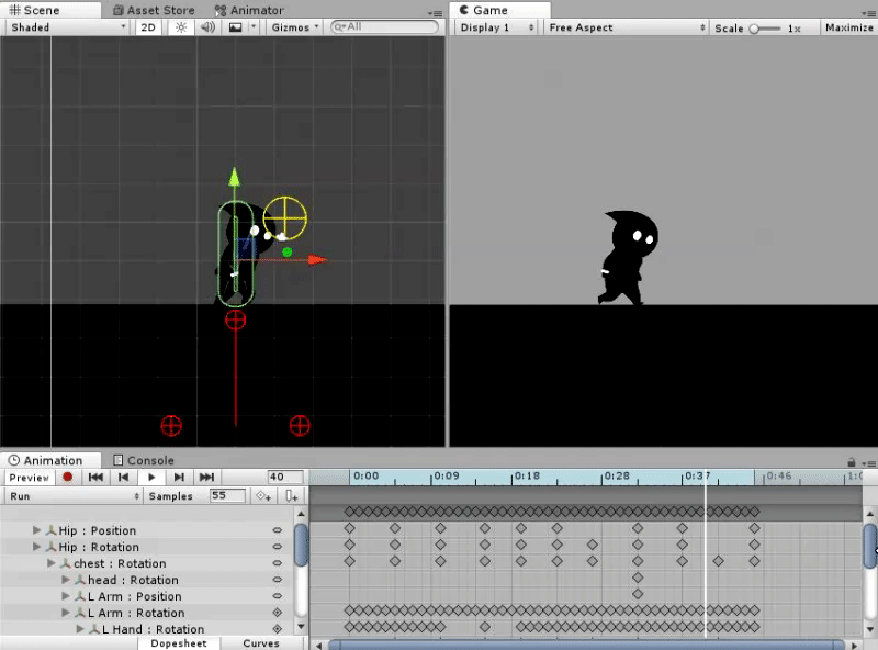 Character's running animation.