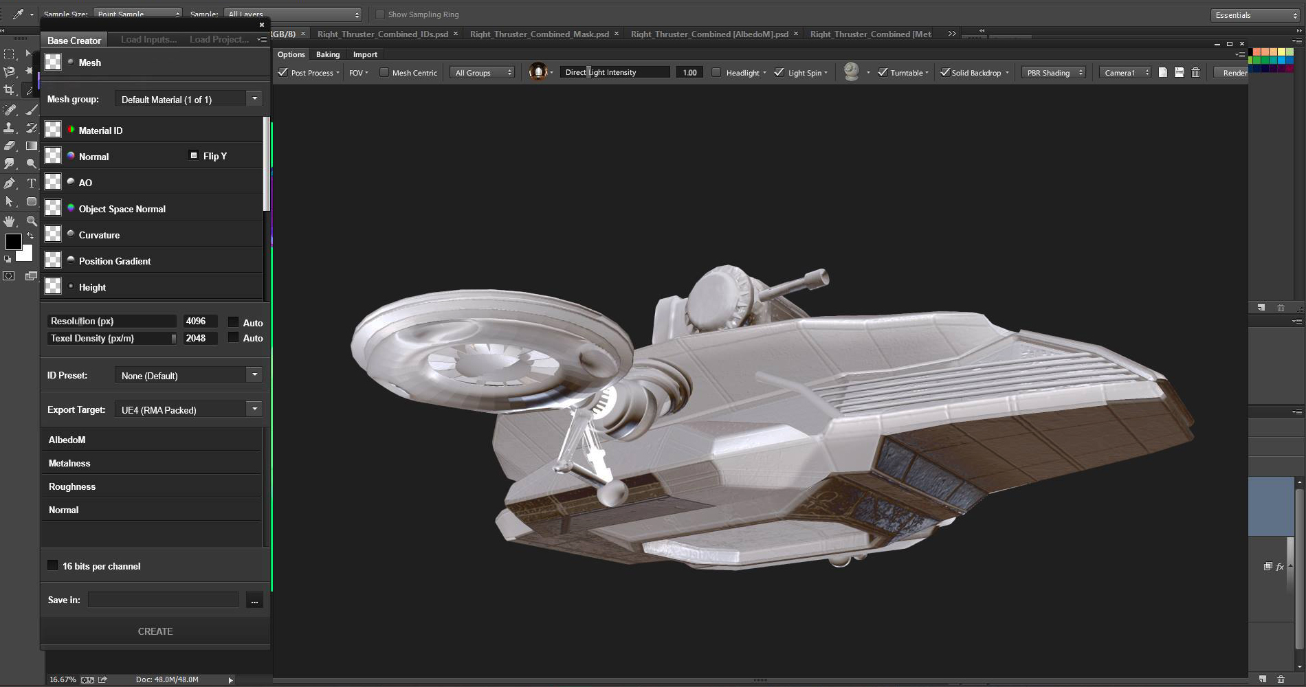 Screenshot from the remastering of Aquila Audax, on of our hovercrafts in Crash Force