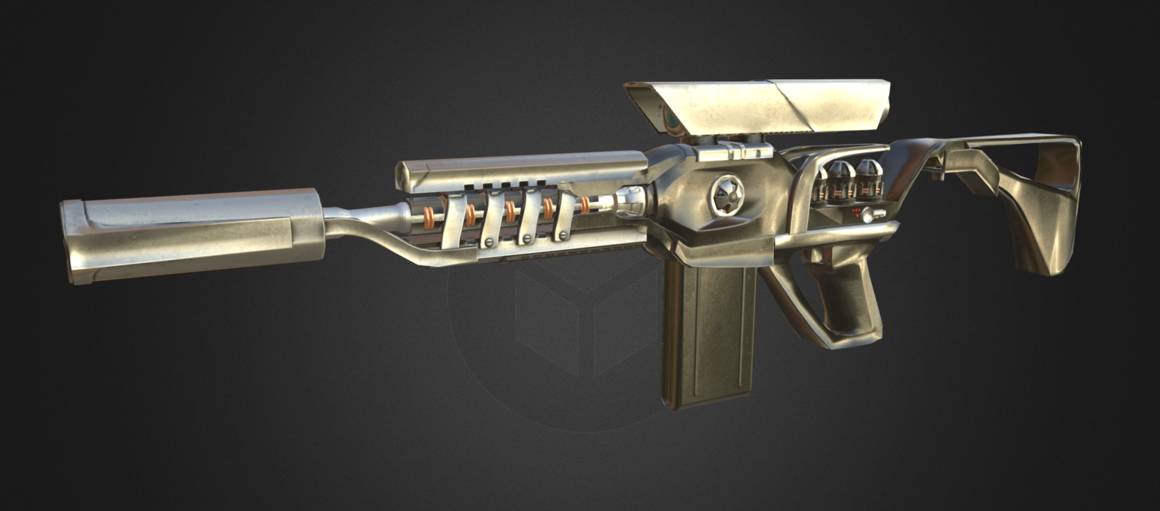 Gauss Assault Rifle Screen Capture from Sketchfab