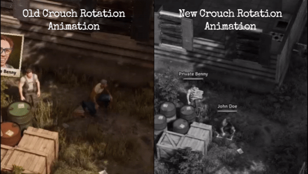 New Rotation in Crouch Animation vs Old