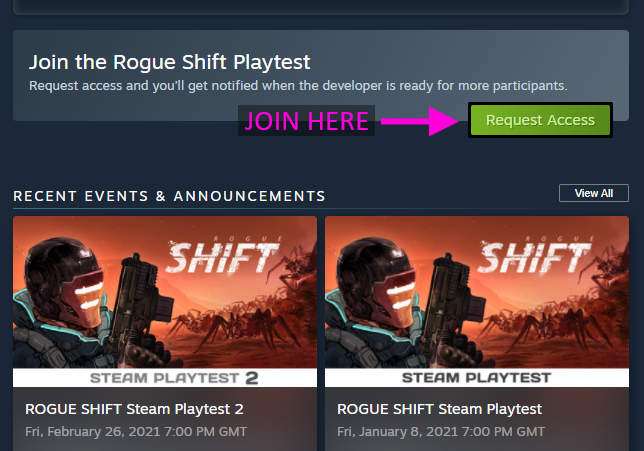 Rogue Shift Playtest Request Access