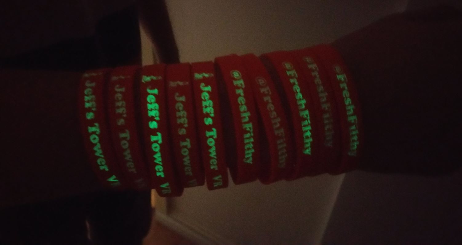 wristbands glowing