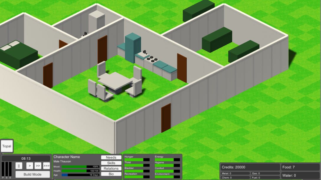 An early prototype of Synthaar, and its first iteration of a User Interface