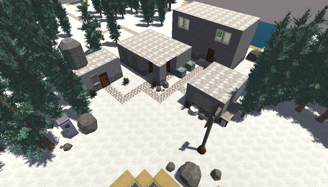 A base in a snowy forest