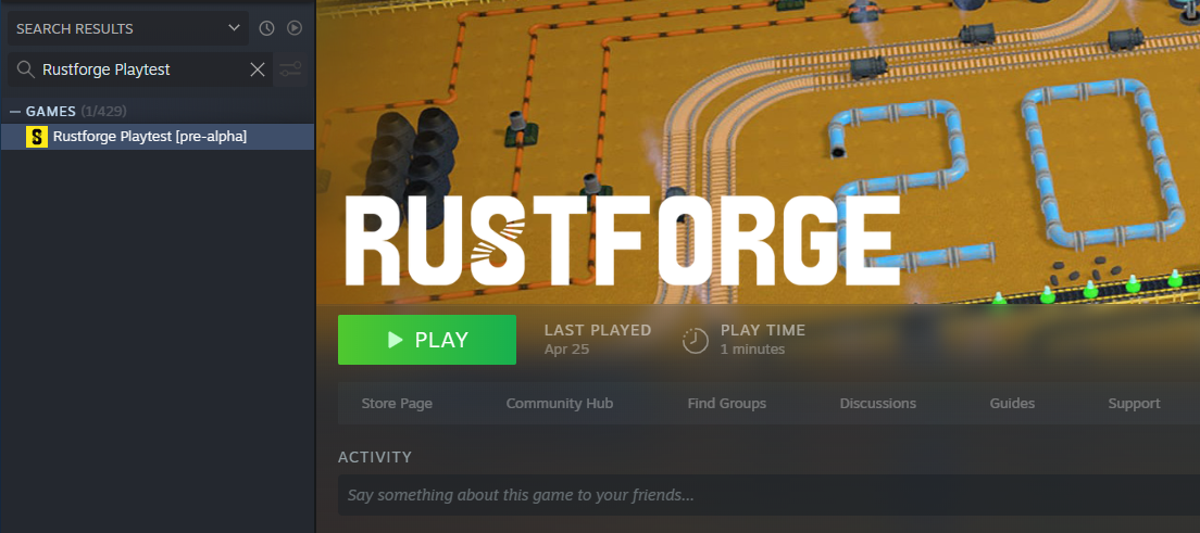 Rustforge Playtest Steam Library