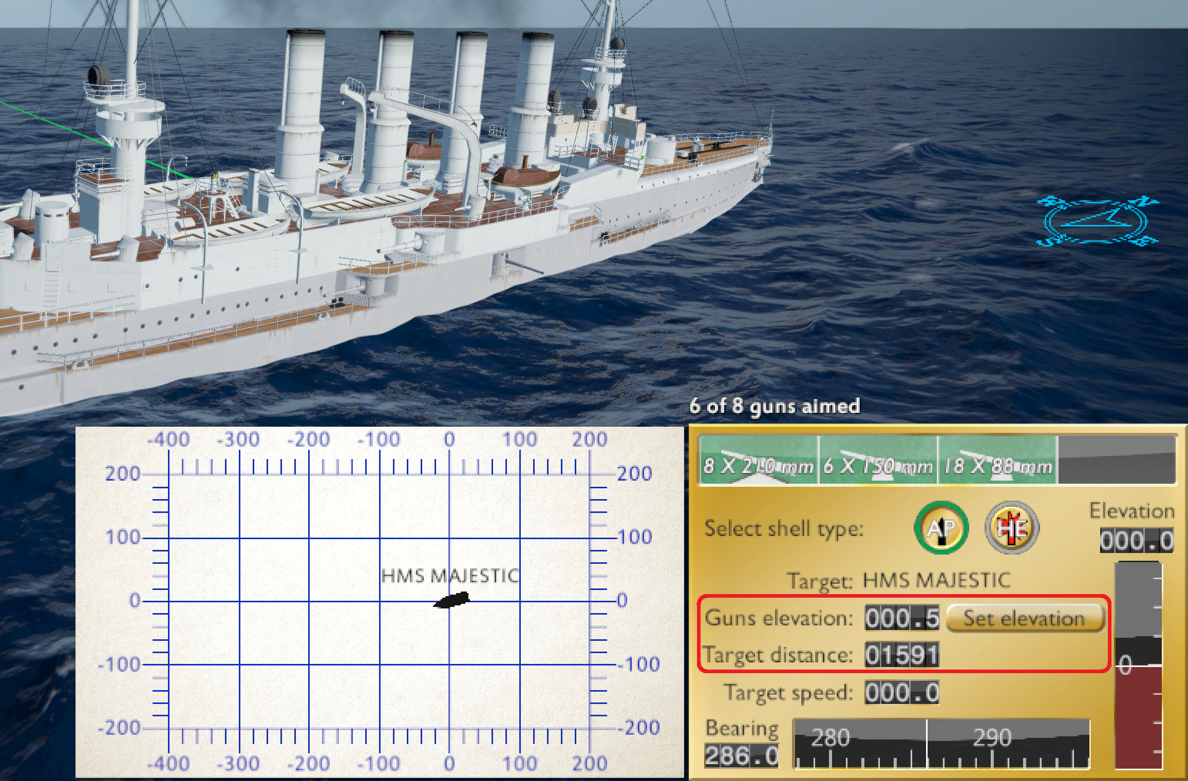 Scharnhorst weapons control sub-turn. Artillery measurements block.