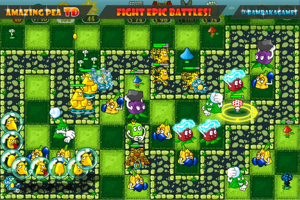 Epic battles in Amazing Pea TD