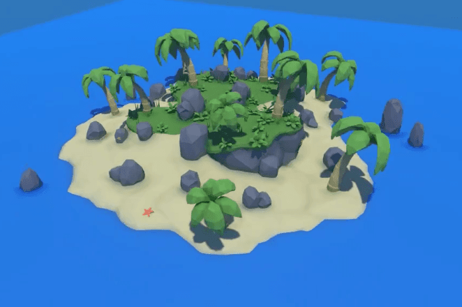 Overview of the finished tropical island map