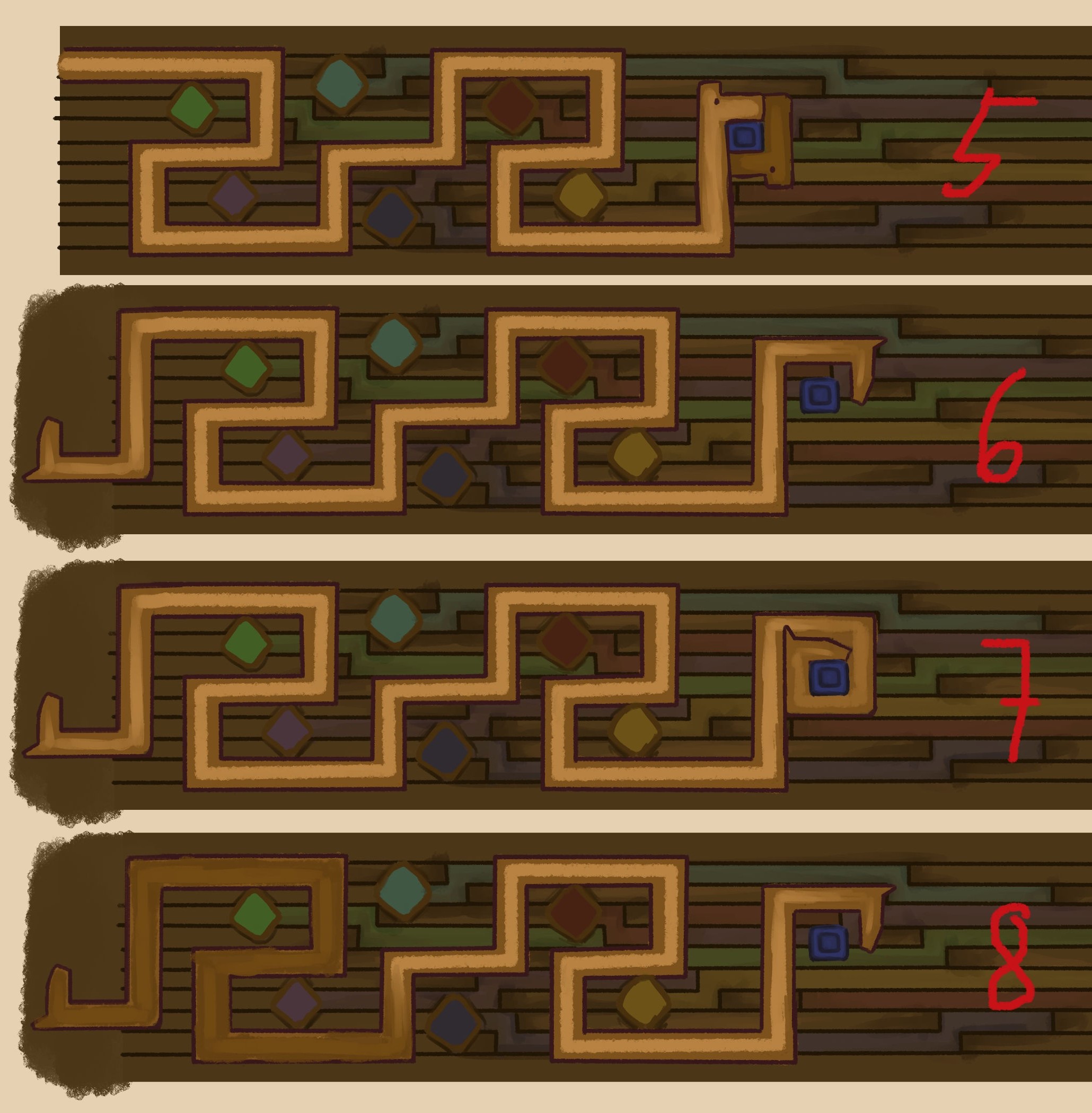 Map skill-tree designs 5-8