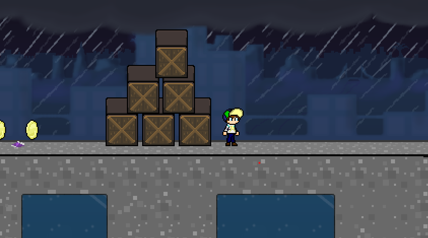 Level with the background and tileset