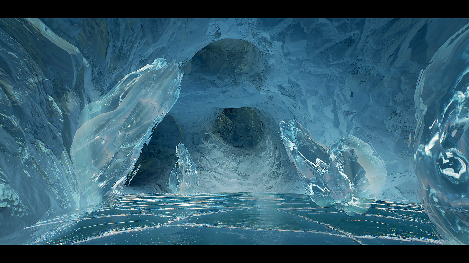 ice cave on a alien planet