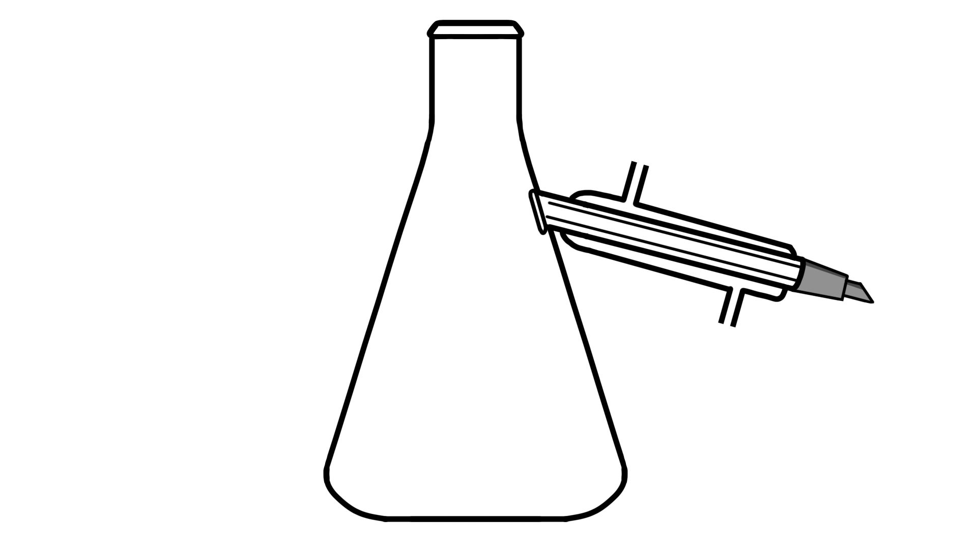 Flask with condenser