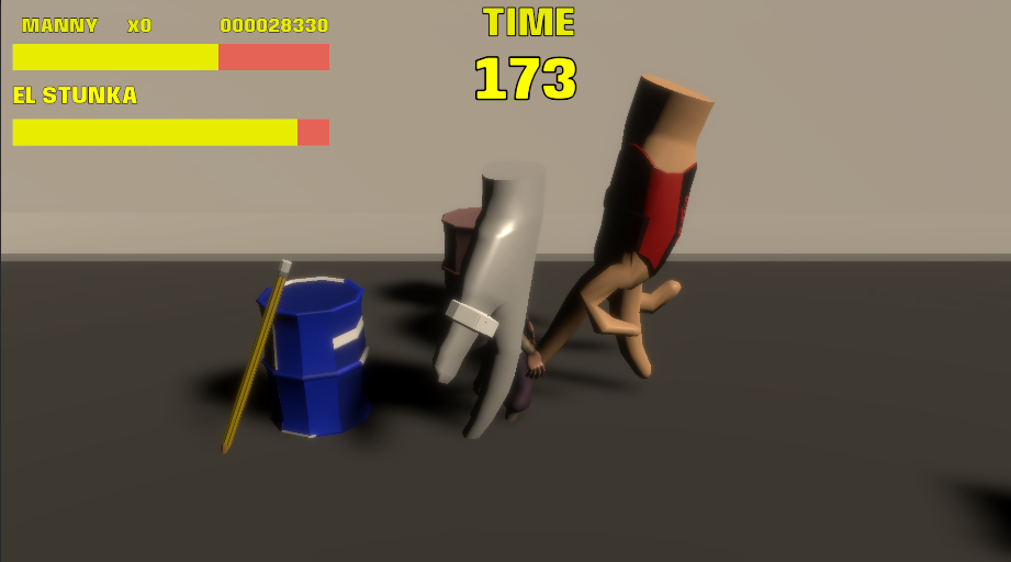 One of the bosses in Finger Fight approaching the player placeholder
