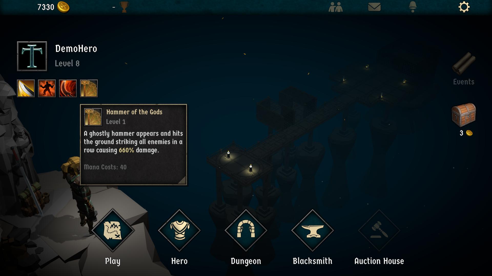 main screen with tooltips