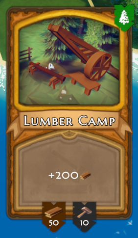 Lumbercamp requiring workers.