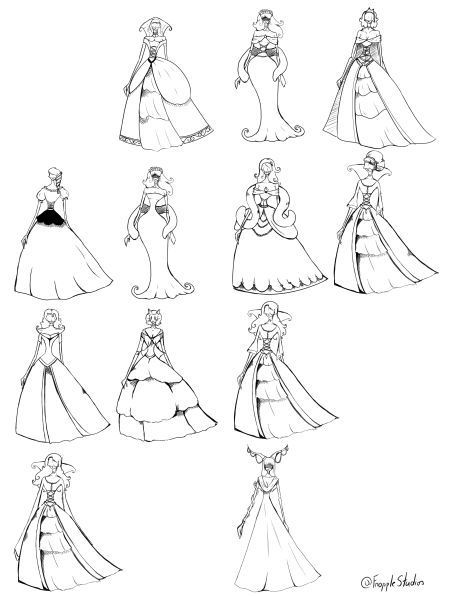 anime princess dress drawings