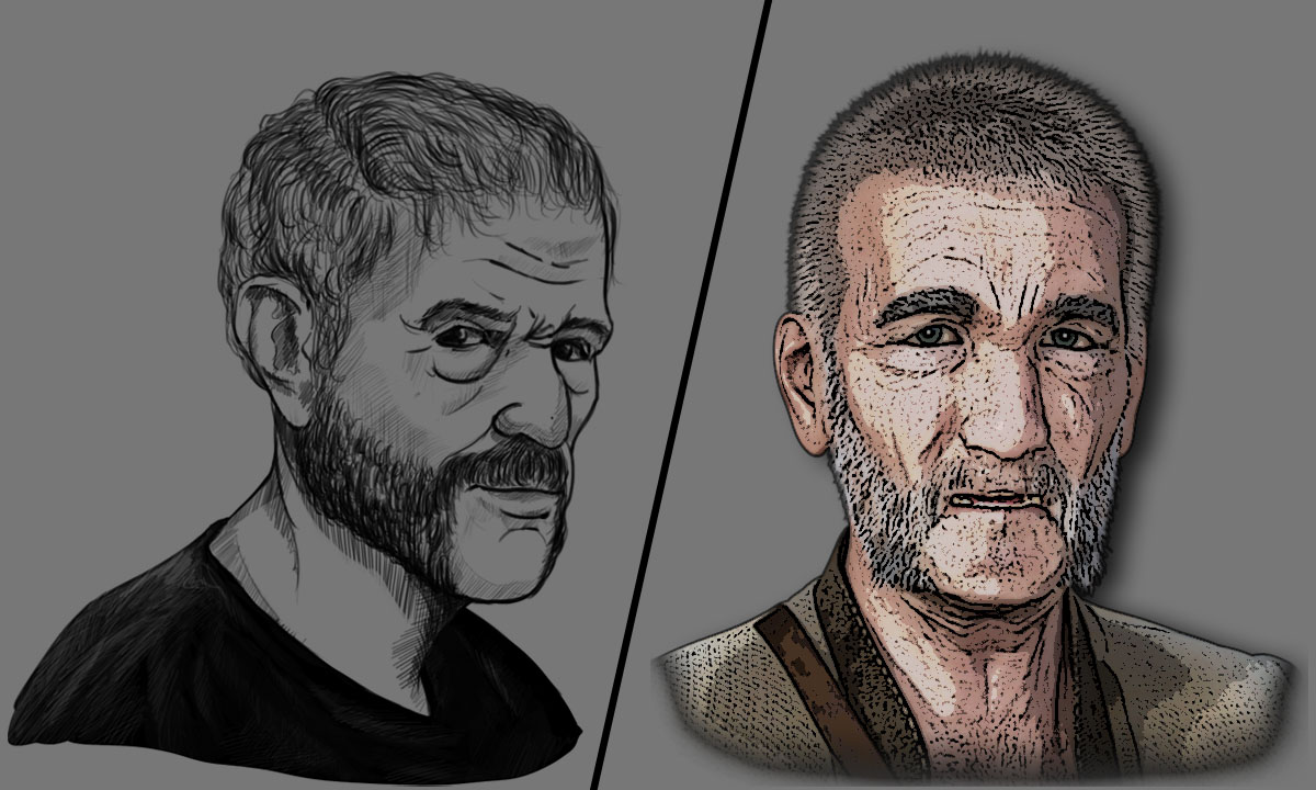 Egil character before and after