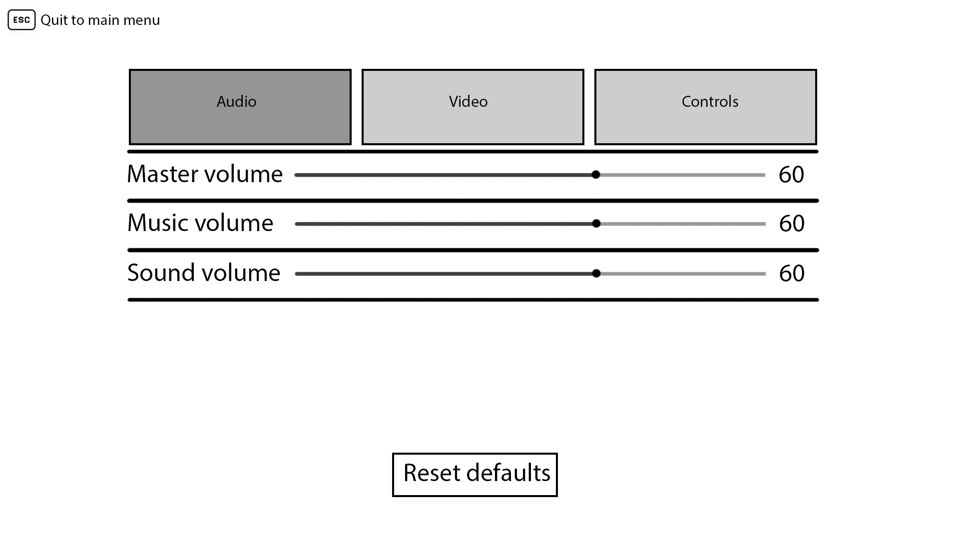 Settings Audio