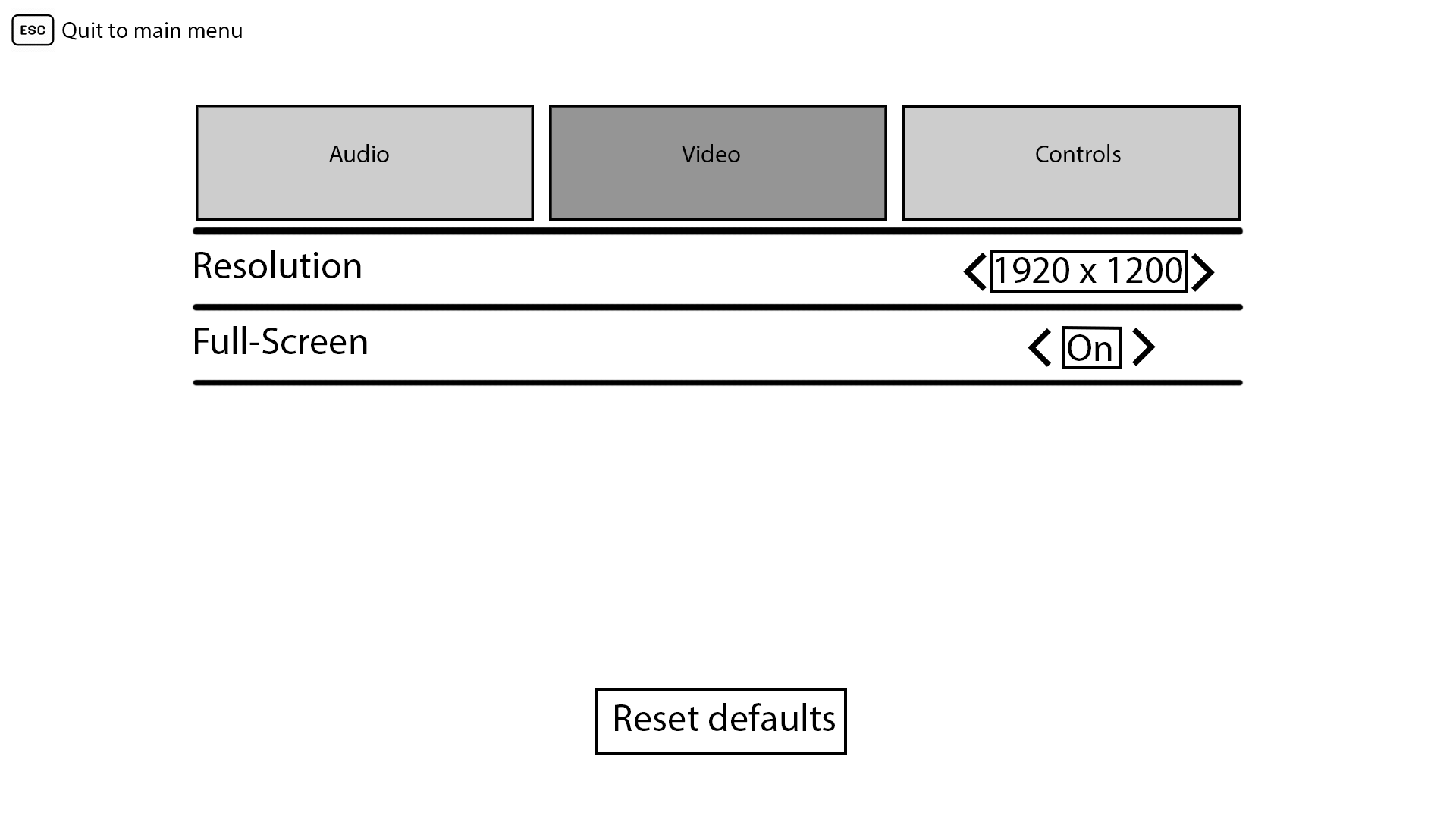 Settings Video