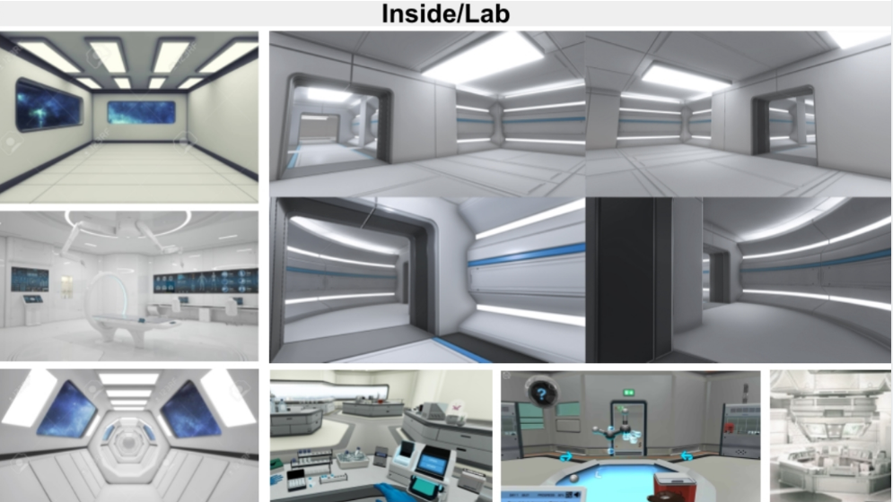 moodboard of the inner view of the lab