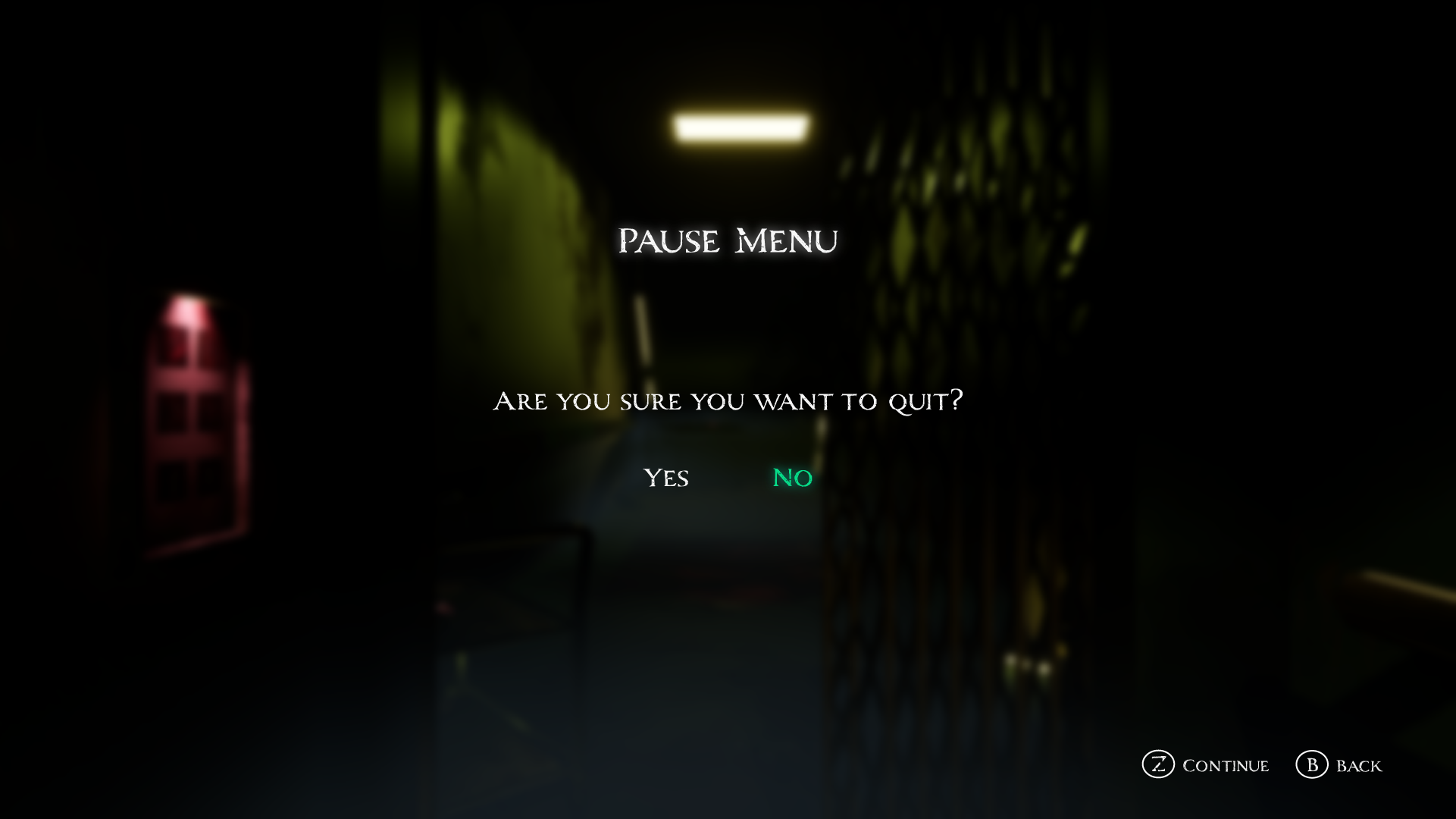 Pause Menu   Are you sure