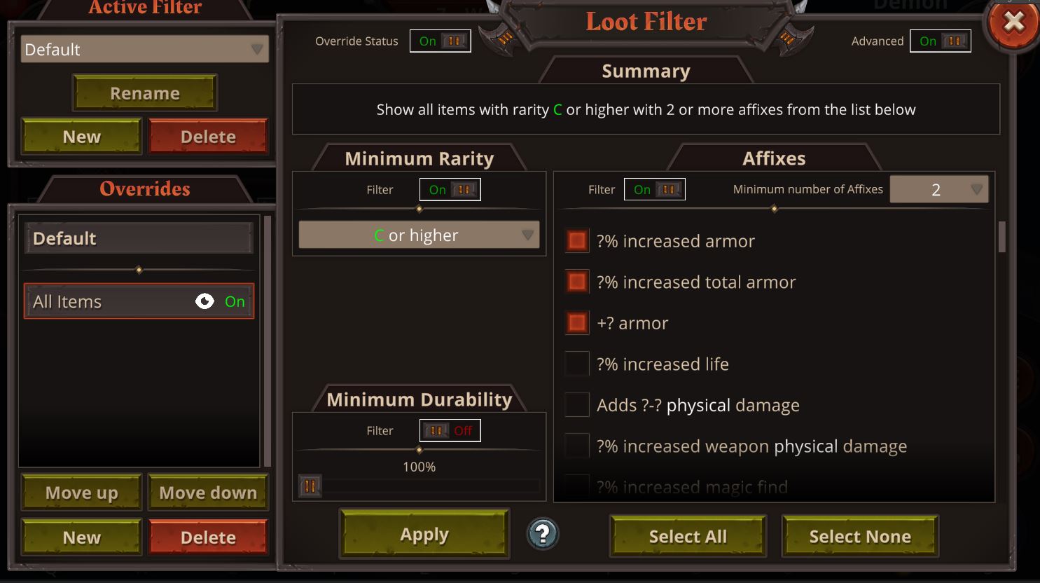 Advanced Loot Filter