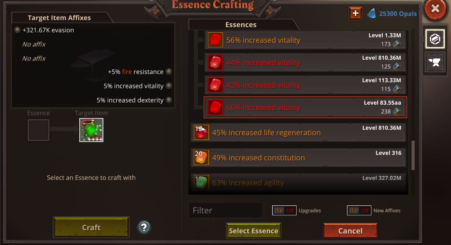 New Essence Crafting