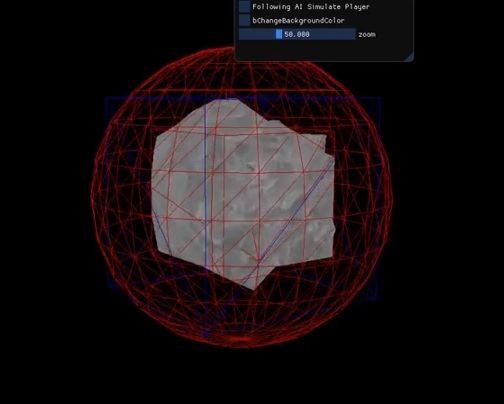 asteroid with avoidance spheres